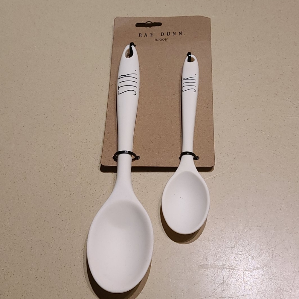 Rae Dunn White Rubber Stir Sooons NEW!